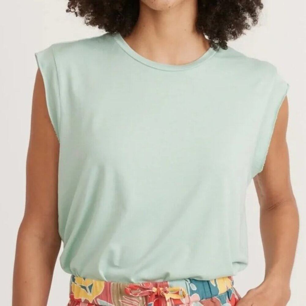 Marine Layer Devin Muscle Tank Top XL Birds Egg Blue